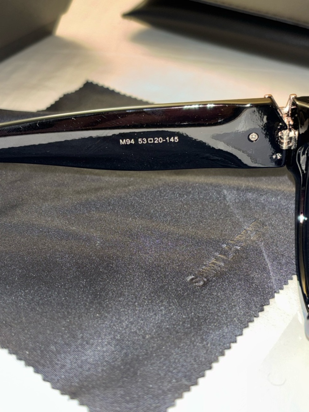 Saint Laurent Black Cat-Eye Sunglasses with Gold YSL Logo - Picture 4 of 7